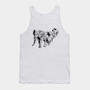 Elephant Family in Procession | African Wildlife Tank Top